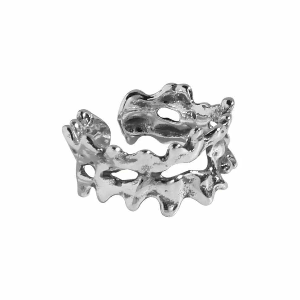 Organic Cuff Earring in Antique Silver — Sterling silver