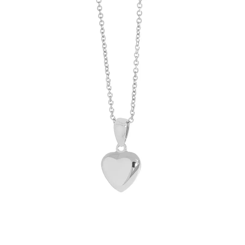 Heart Pendant Necklace in Platinum — Sterling silver