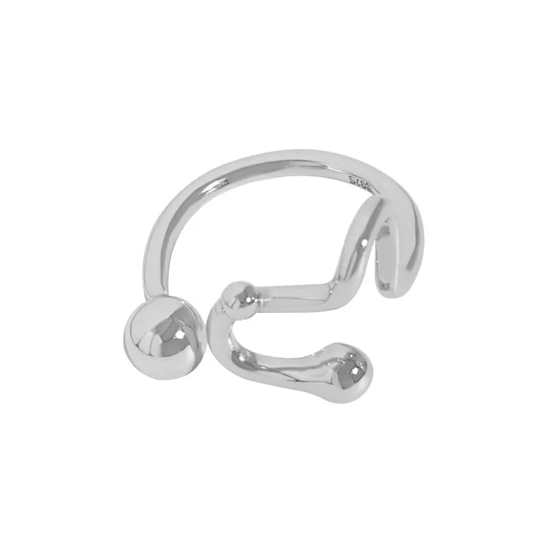 Open Ball Ring in Platinum — Sterling silver