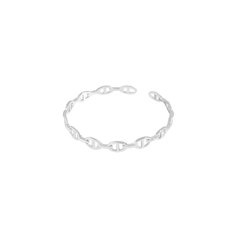 Interlocking Link Bracelet in Platinum — Sterling silver
