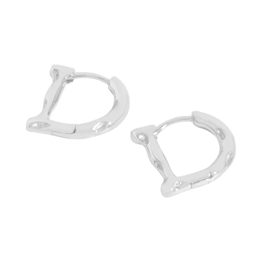 Bamboo Hoop Earrings in Platinum — Sterling silver