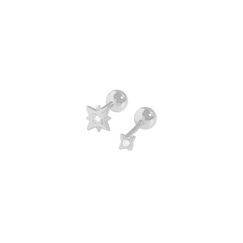 Starburst Studs in Platinum — Sterling silver