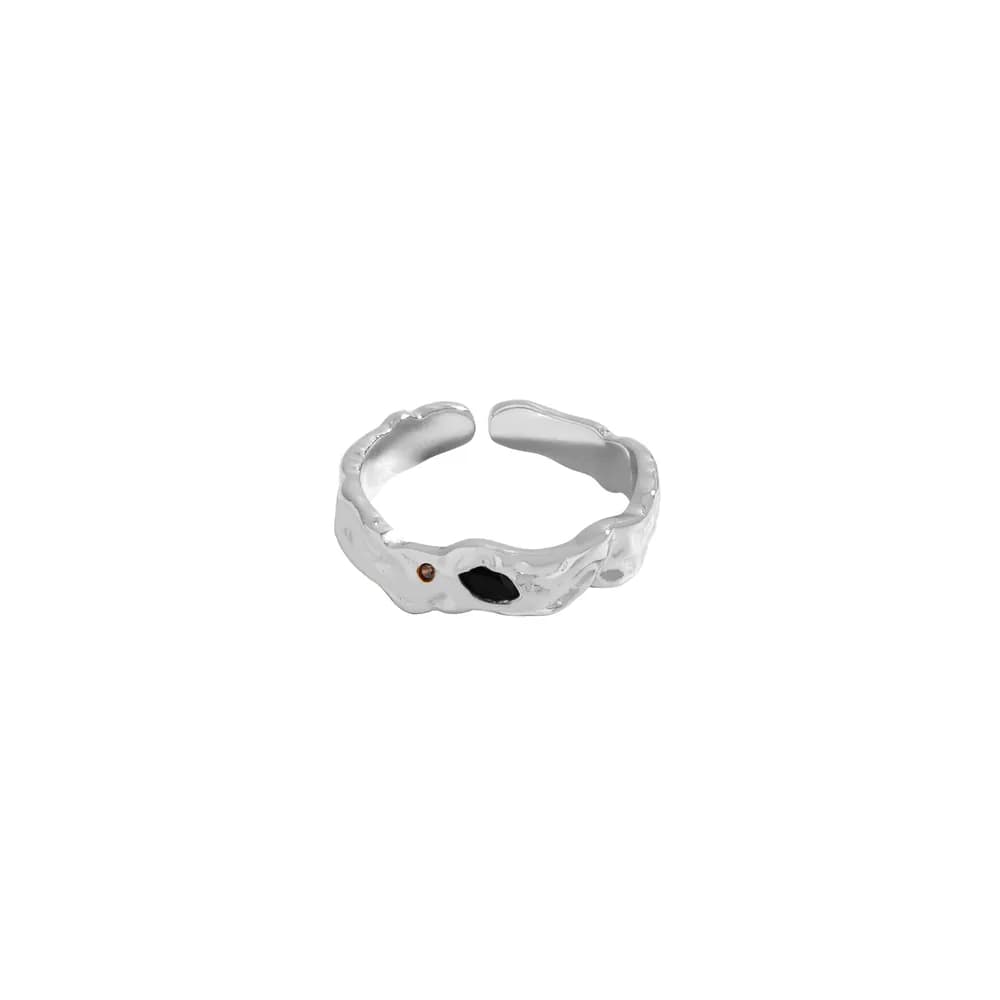Organic Textured Ring in Platinum — Sterling silver