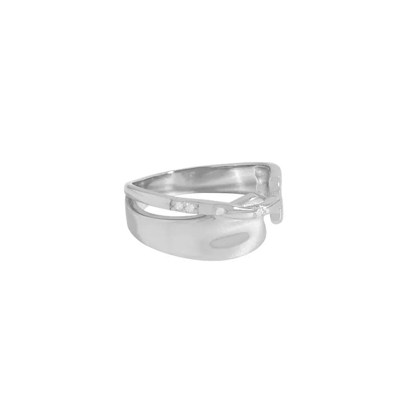 Intertwined Band Ring in Platinum — Sterling silver