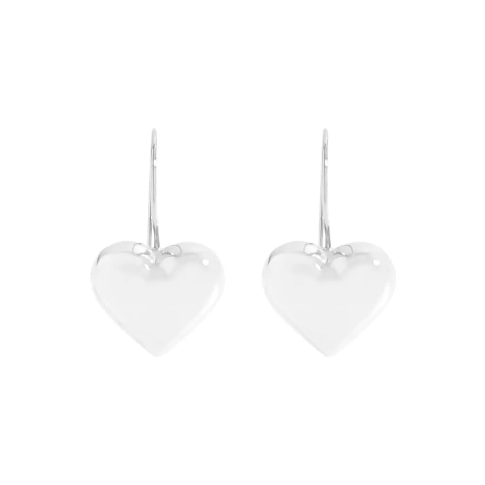 Heart Drop Earrings in Platinum — Sterling silver