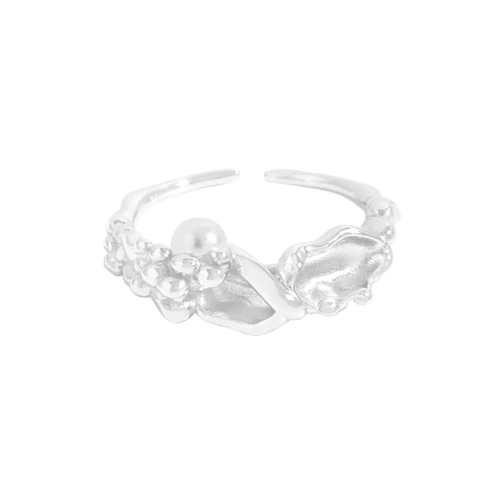 Bubble Cluster Pearl Ring in Platinum — Sterling silver