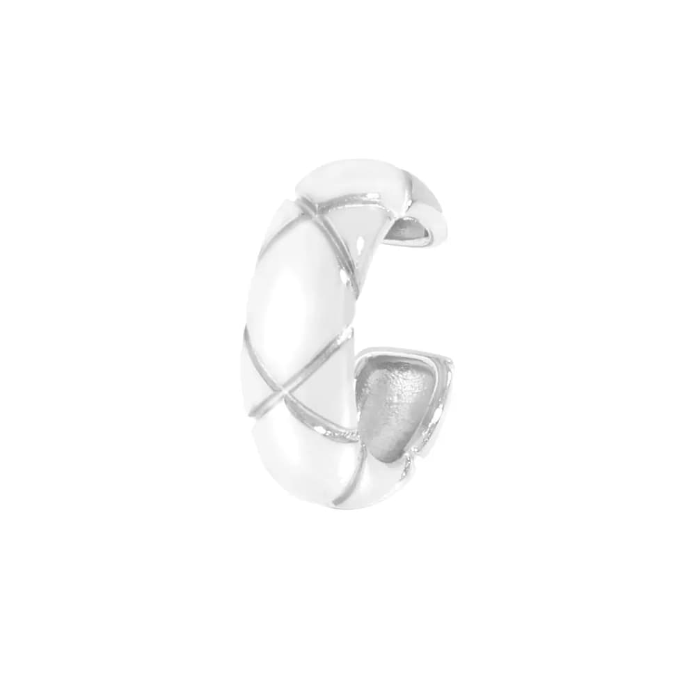 Crisscross Hooped Earring in Platinum — Sterling silver