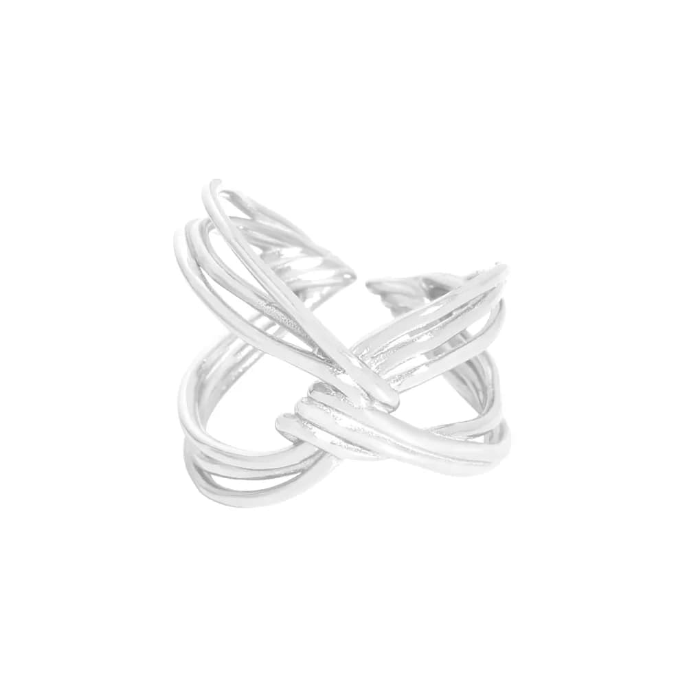 Crisscross Ring in Platinum — Sterling silver