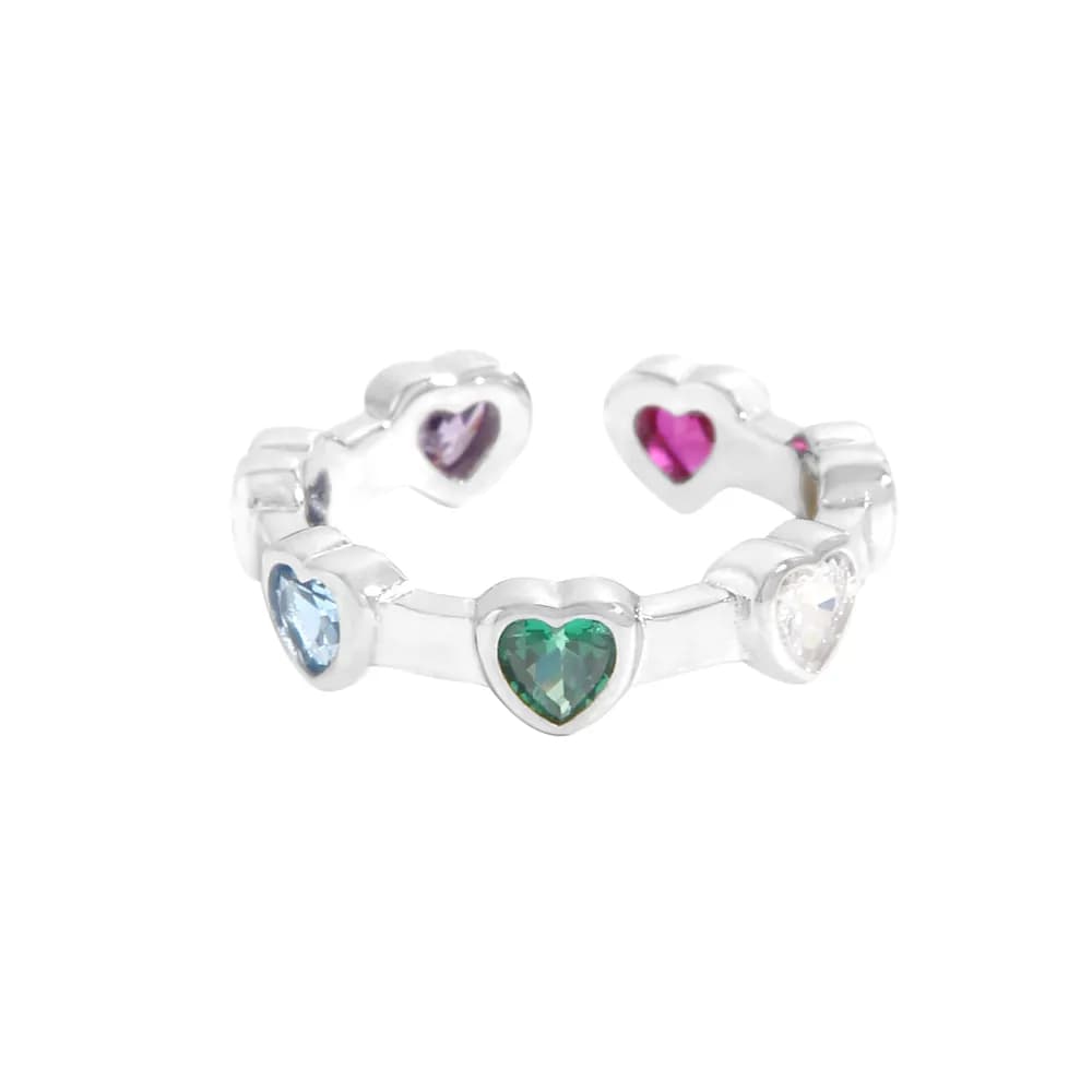 Heart Gem Ring in Platinum — Silver