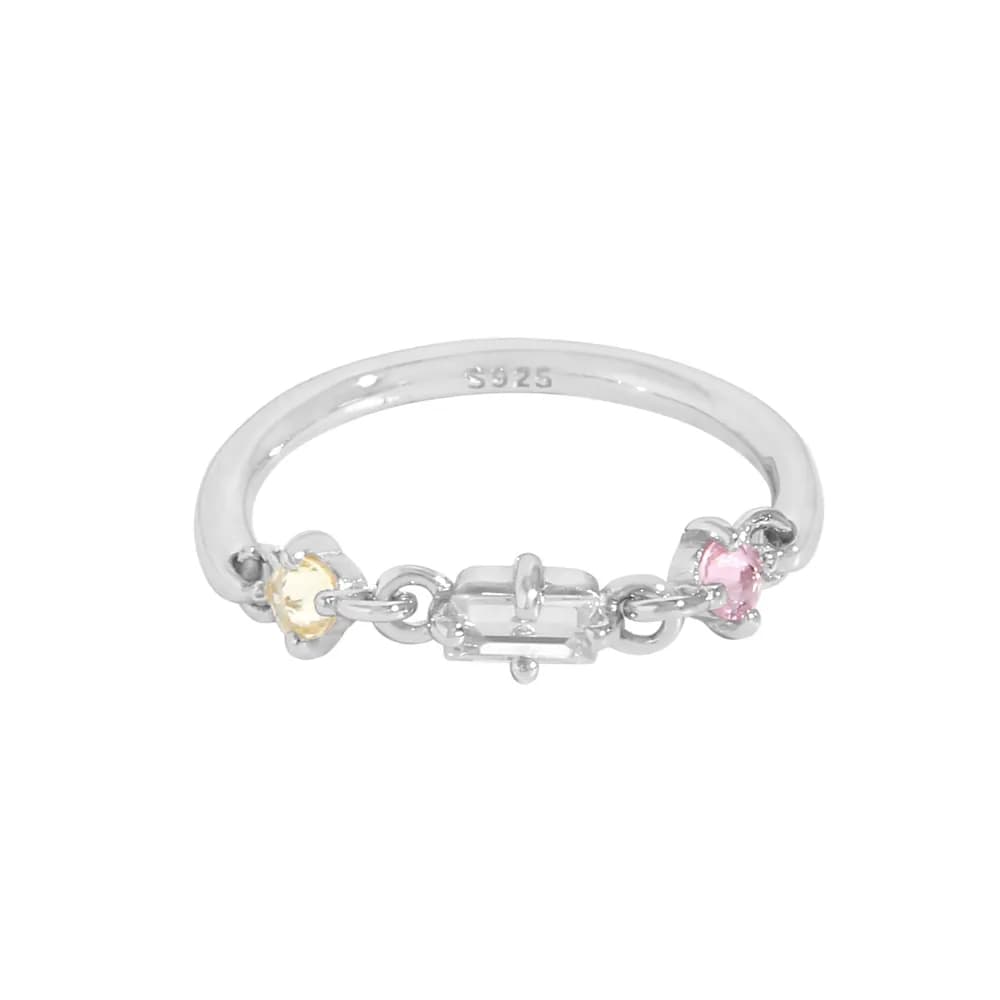 Chain Link Ring in Platinum — Sterling silver