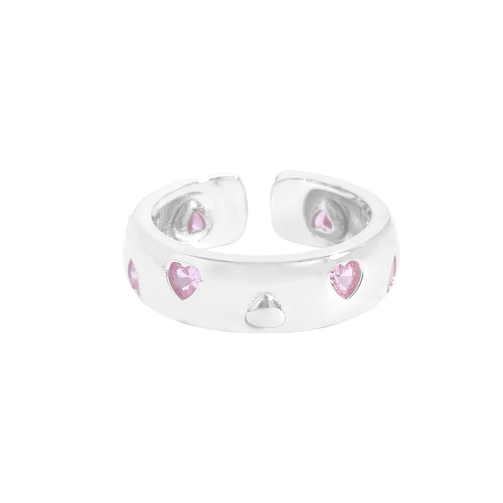 Heart Cutout Ring in Pink — Sterling silver