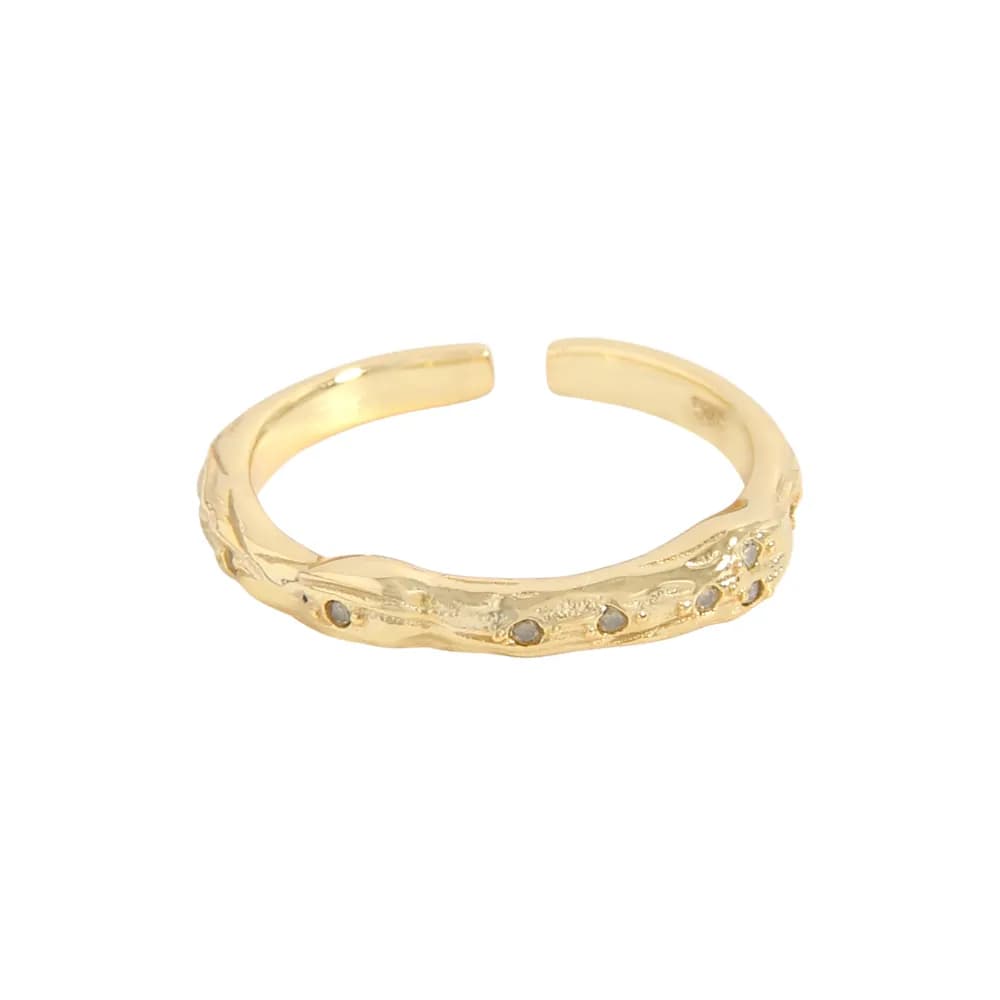 Dotted Vine Ring in Gold — Sterling silver