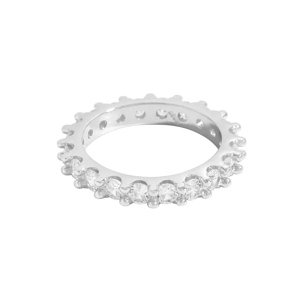 Pavé Crystal Ring in Platinum — Sterling silver