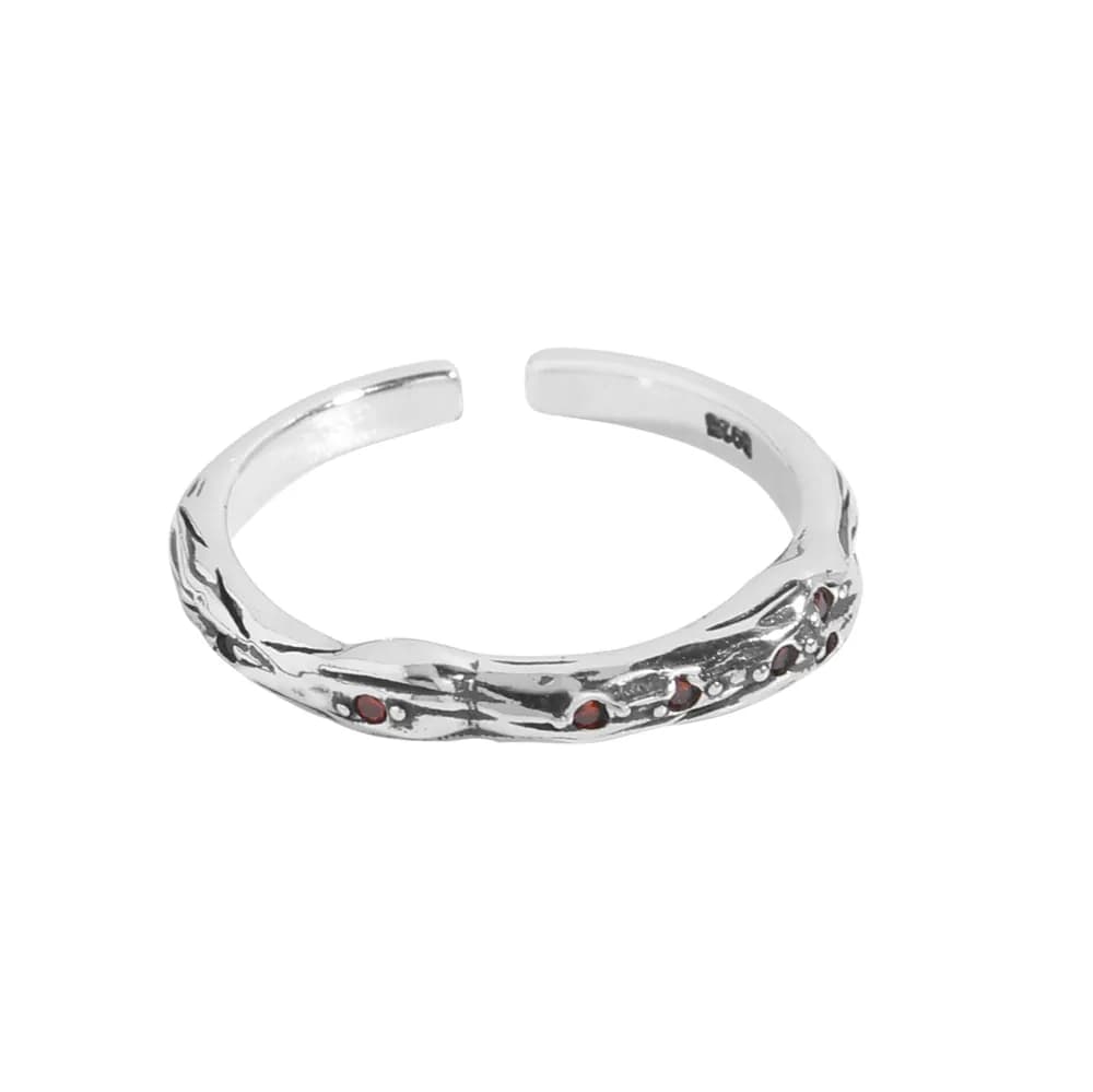 Vine Textured Ring in Silver — Sterling silver