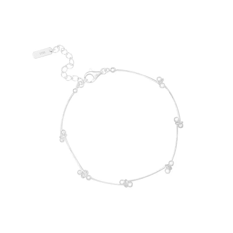 Sterling Silver Bead Bracelet in Silver — Sterling silver