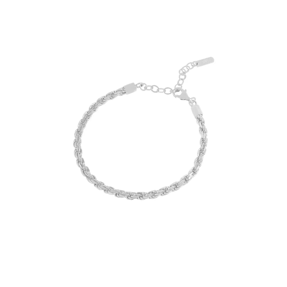 Rope Chain Bracelet in Platinum — Sterling silver