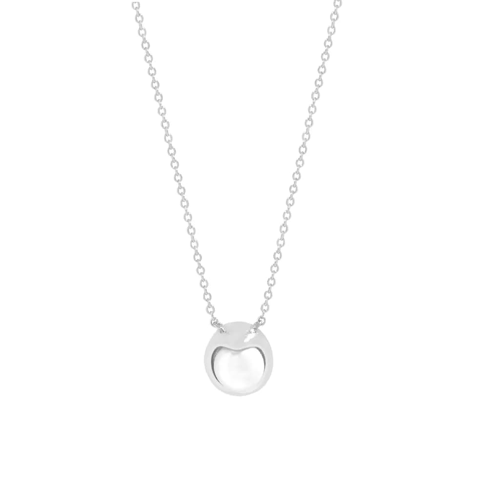 Heart Pearl Pendant Necklace in Platinum — Sterling silver
