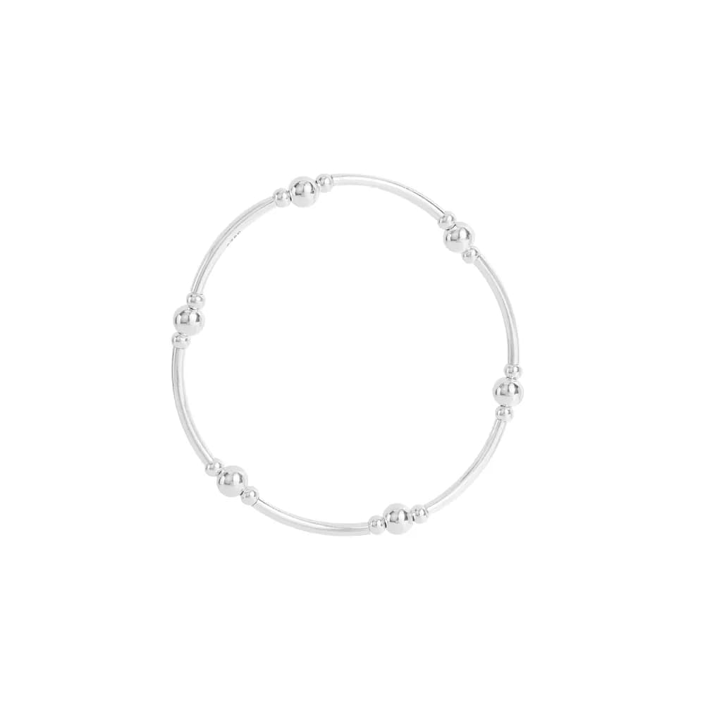 Beaded Hoop Bracelet in Silver — Sterling silver