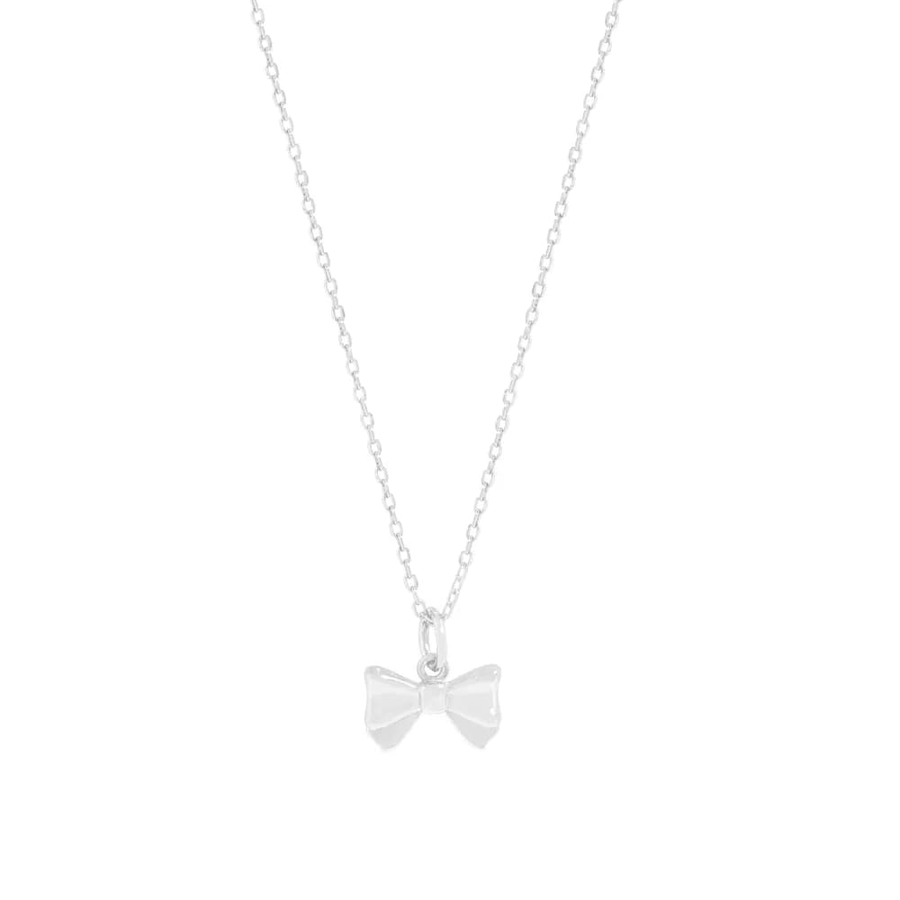 Bow Pendant Necklace in Platinum — Sterling silver