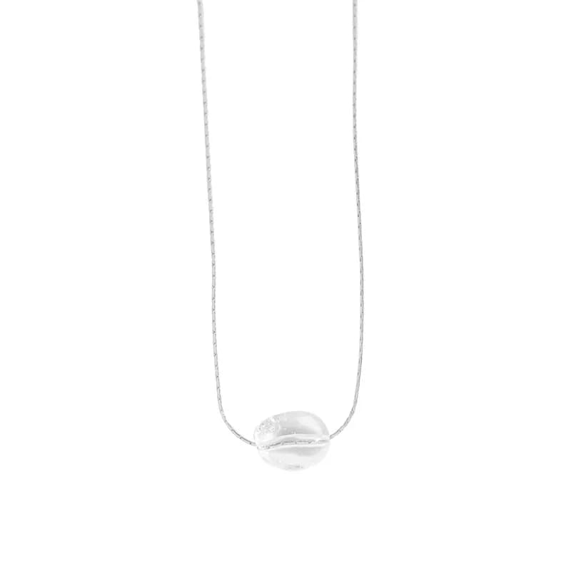 Crystal Bead Necklace in Platinum — Sterling silver