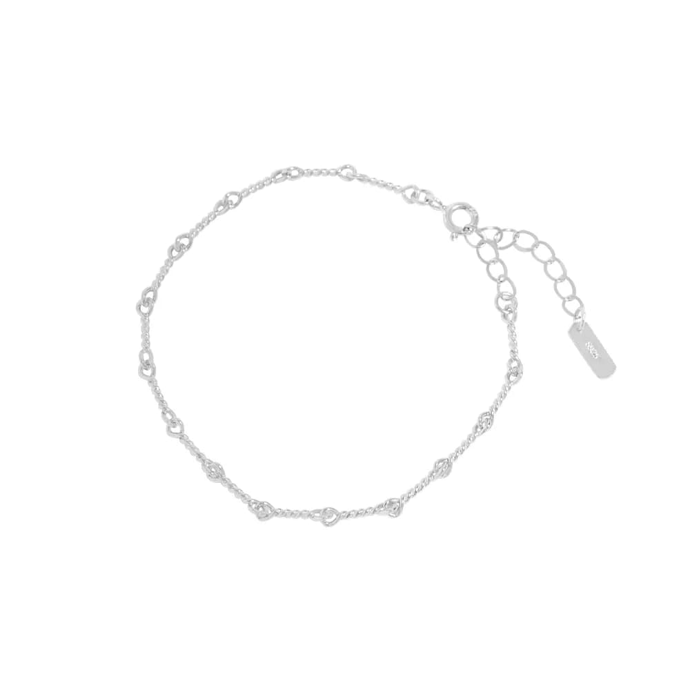 Dainty Link Chain Bracelet in Platinum — Sterling silver