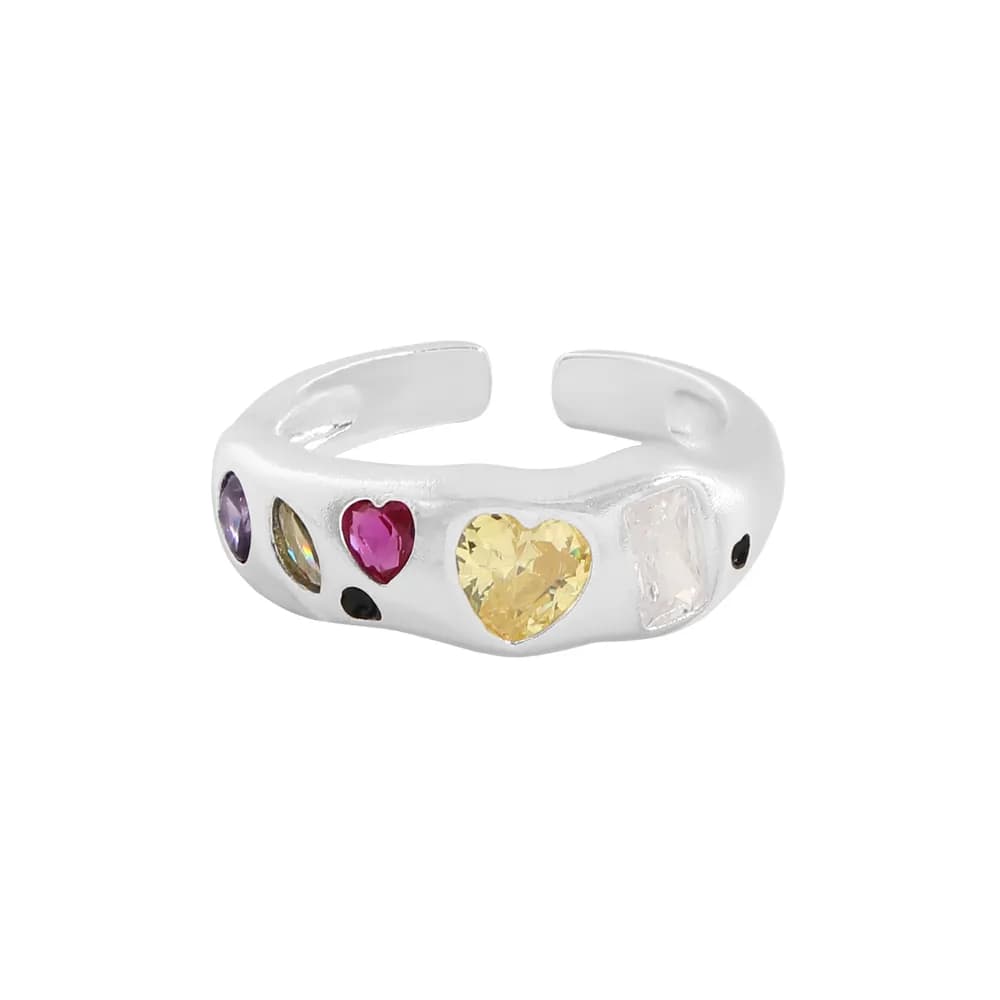 Heart Gem Ring in Silver — Sterling silver