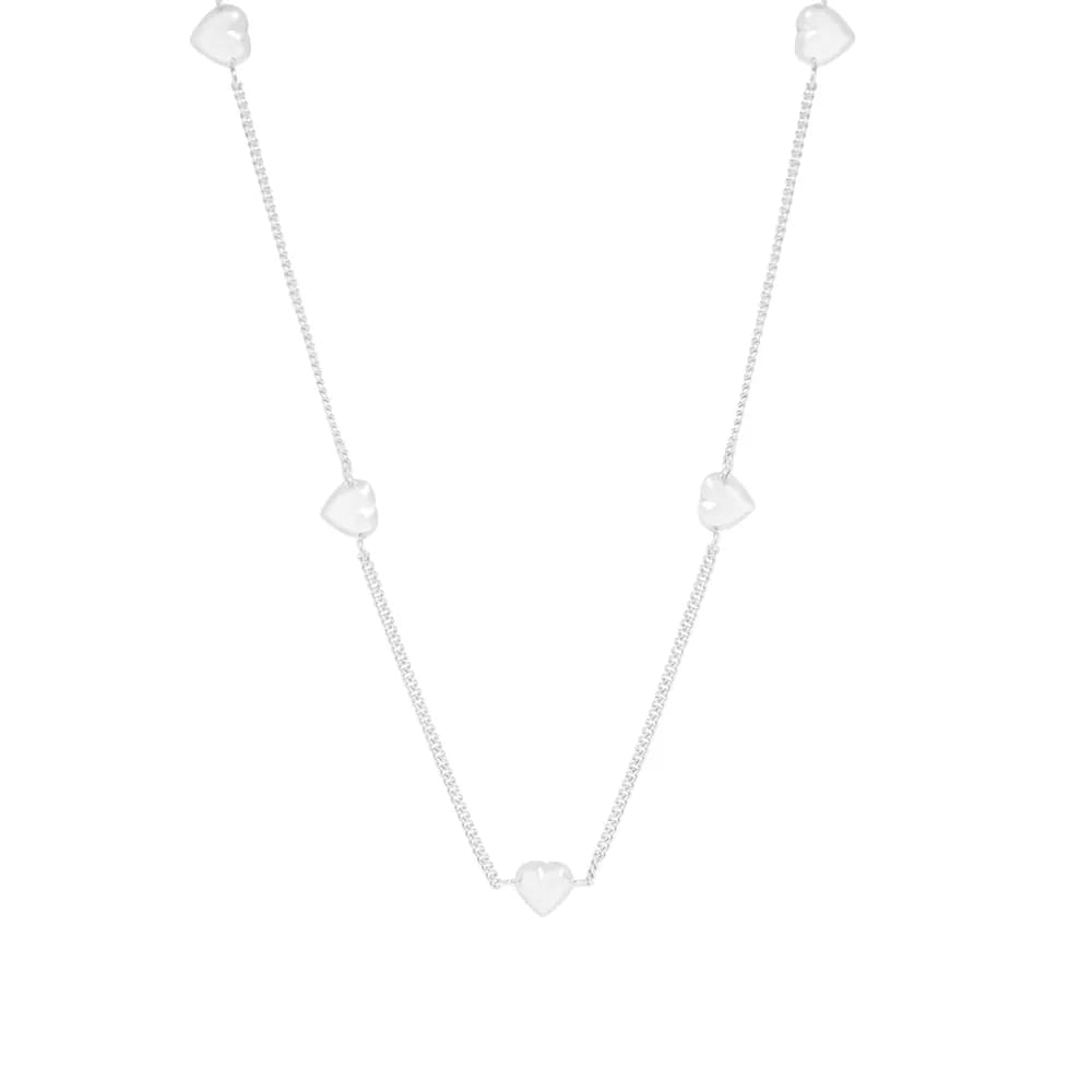 Heart Charm Necklace in Silver — Sterling silver