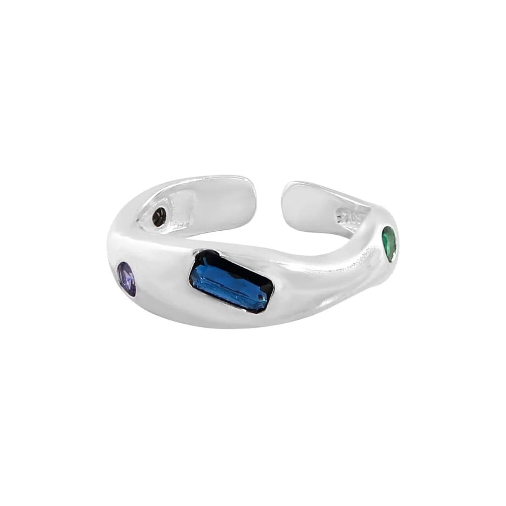 Multicolor Gem Ring in Silver — Sterling silver