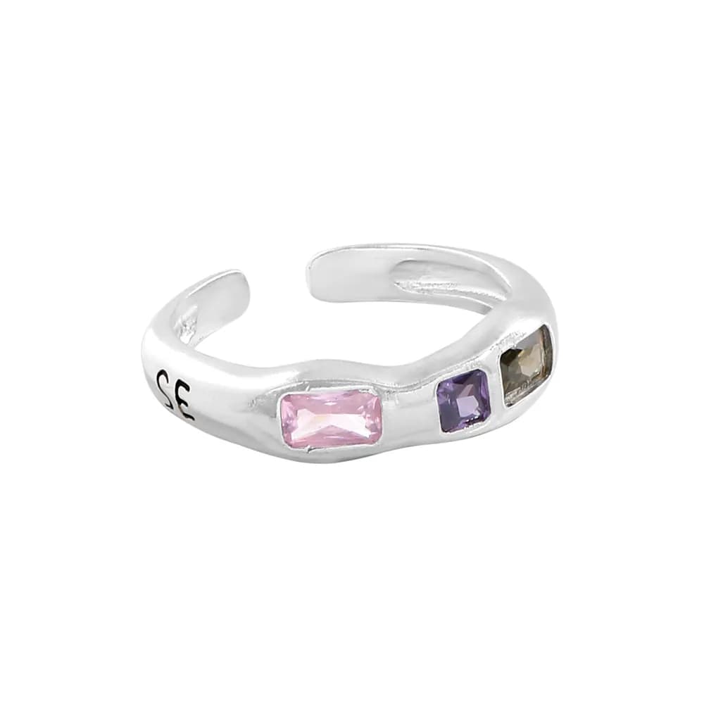 Three Stone Ring in Silver — Sterling silver