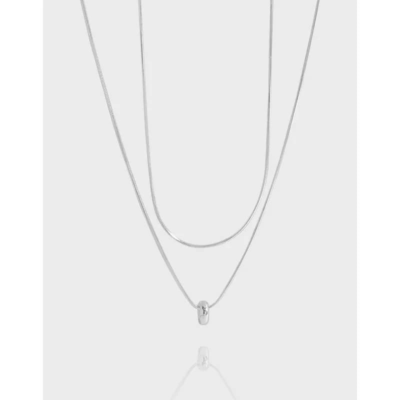 Vertical Bar Pendant Necklace in Silver — Sterling silver