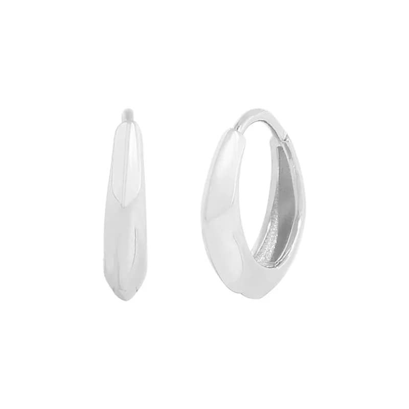 Teardrop Hoop Earrings in Silver — Sterling silver