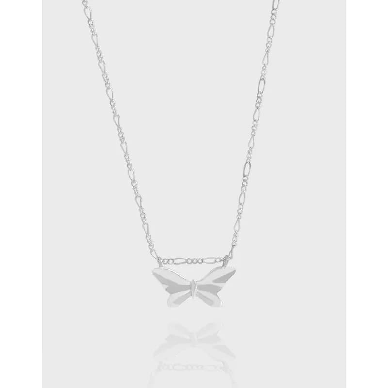 Sterling silver butterfly pendant necklace on a delicate chain
