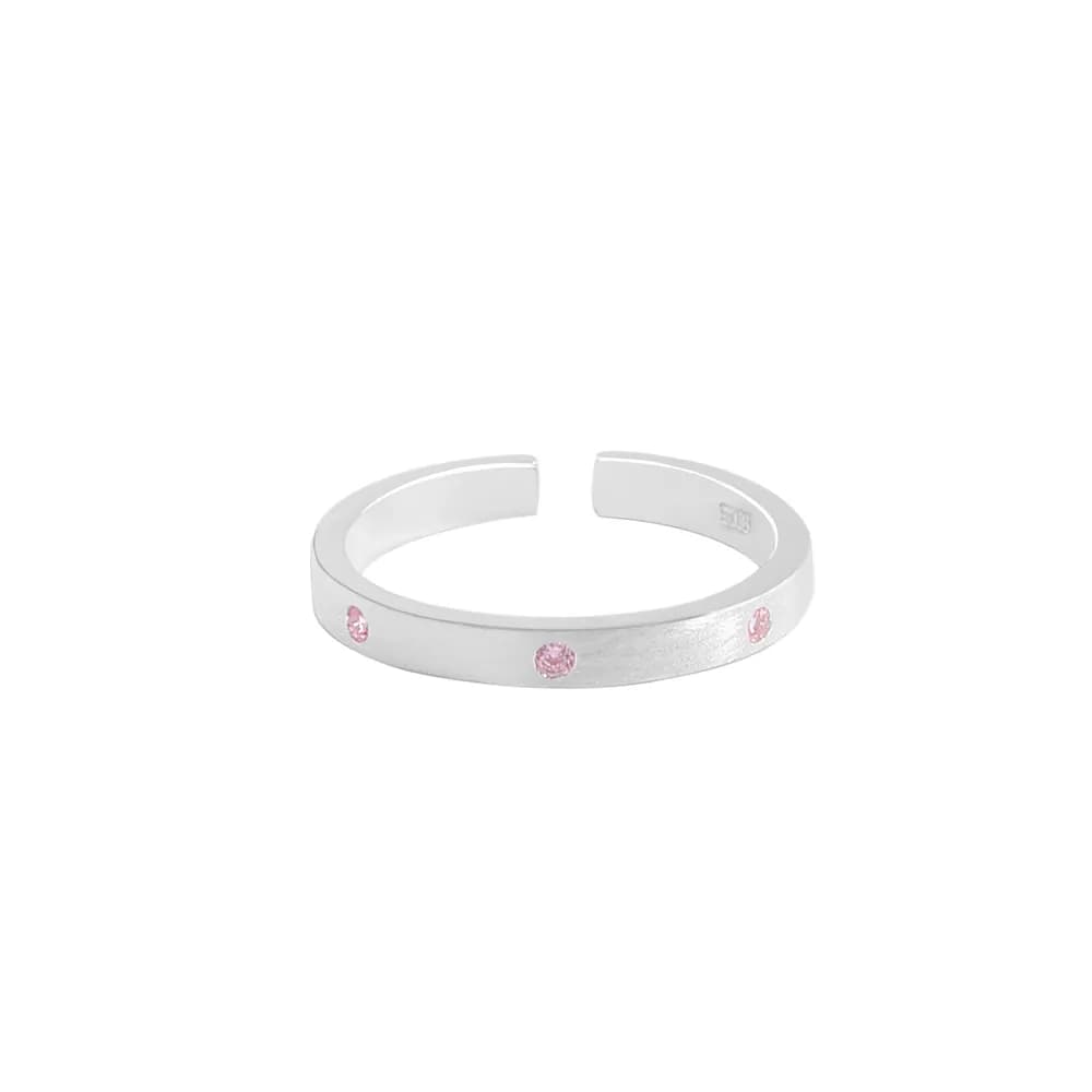 Dot Pavé Cuff Ring in Pink — Sterling silver
