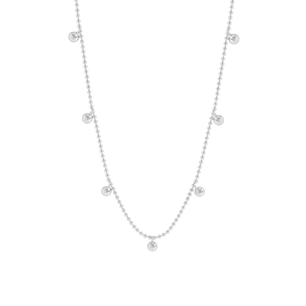 Disc Charm Necklace in Platinum — Sterling silver