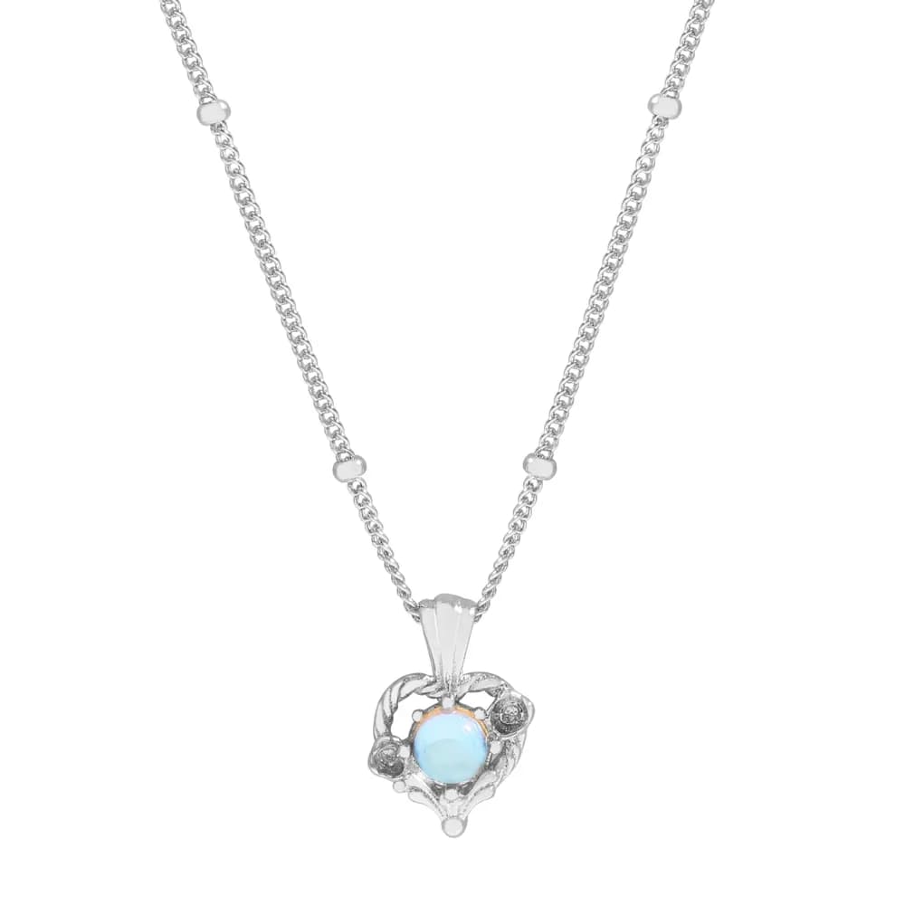 Moonstone Filigree Pendant in Platinum — Sterling silver
