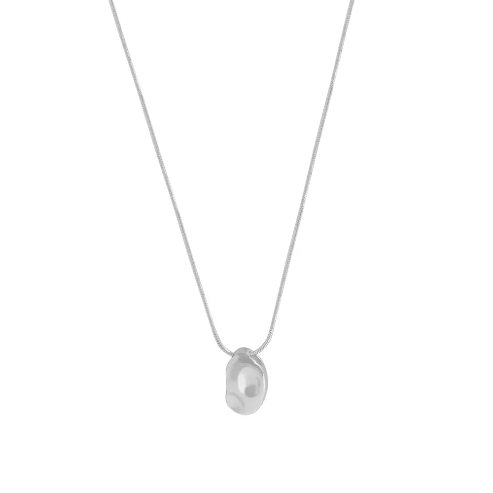 Pearl Halo Pendant Necklace in Platinum — Sterling silver