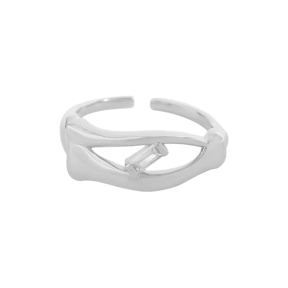 Open Wave Ring in Platinum — Sterling silver