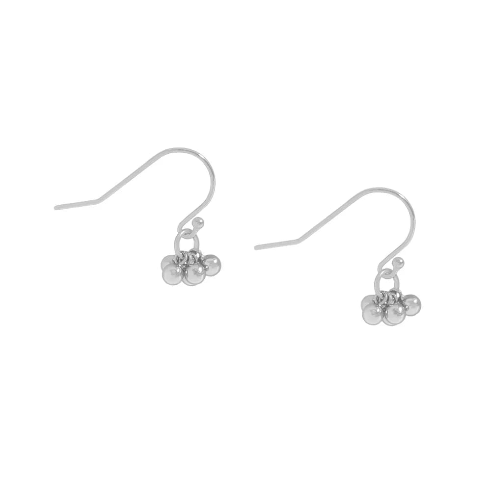 Bead Cluster Earrings in Platinum — Sterling silver
