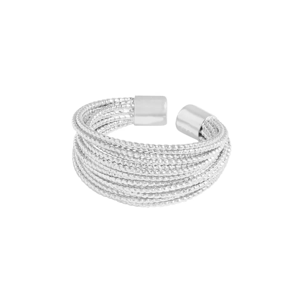 Beaded Multi Strand Ring in Silver — Sterling silver