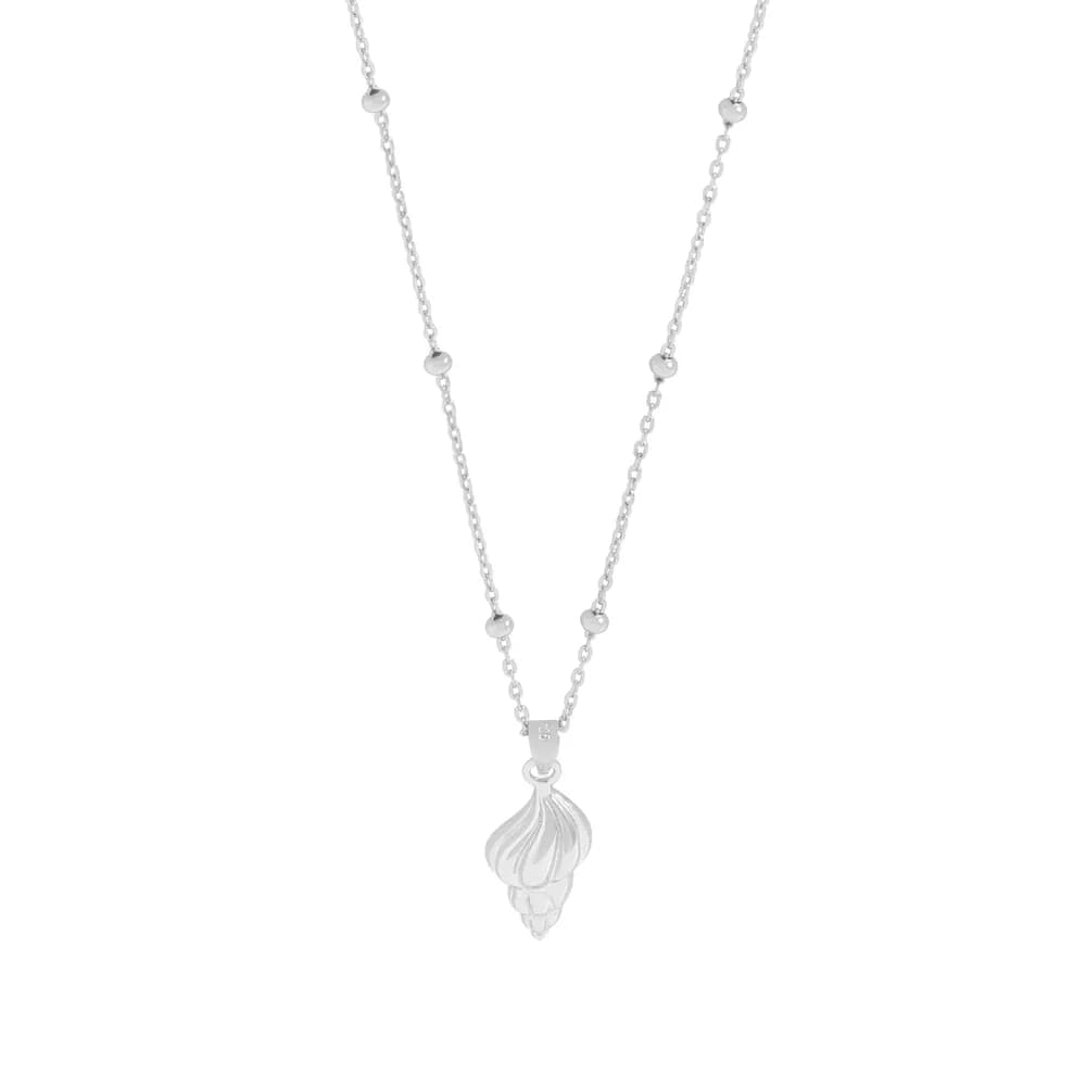 Shell Pendant Necklace in Platinum — Sterling silver