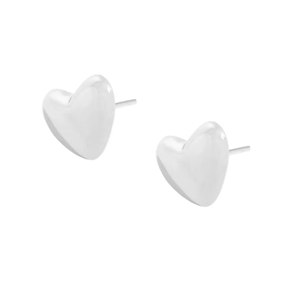 Heart Stud Earrings in Silver — Sterling silver