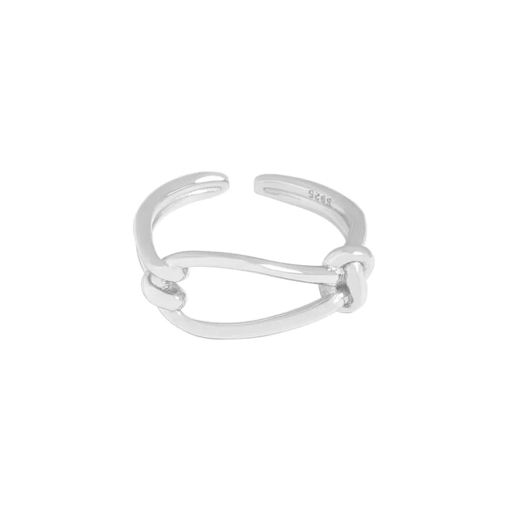 Knot Duo Ring in Platinum — Sterling silver