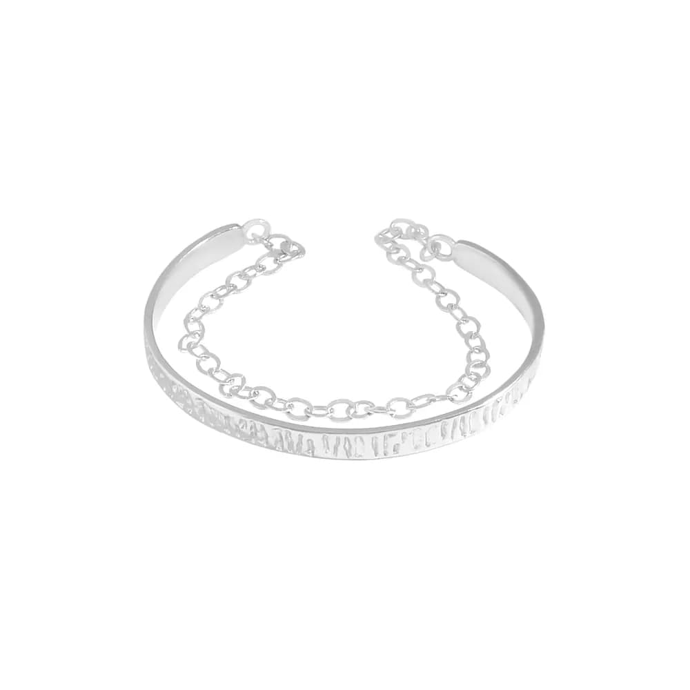 Textured Cuff Bracelet in Silver — Sterling silver