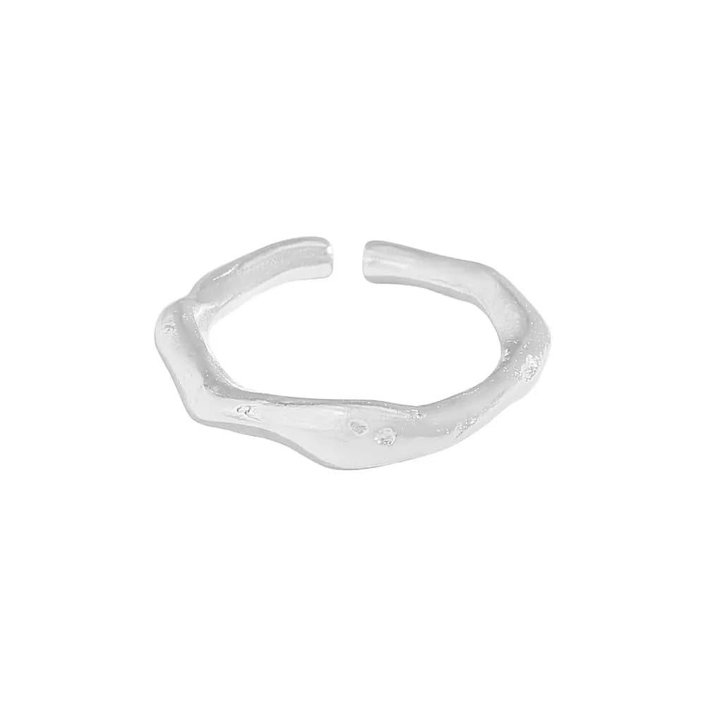 Textured Open Ring in Silver — Sterling silver