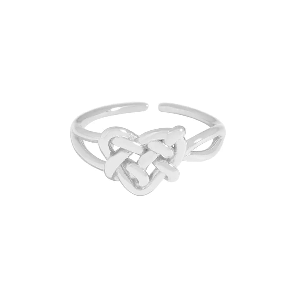 Knot Heart Ring in Platinum — Sterling silver