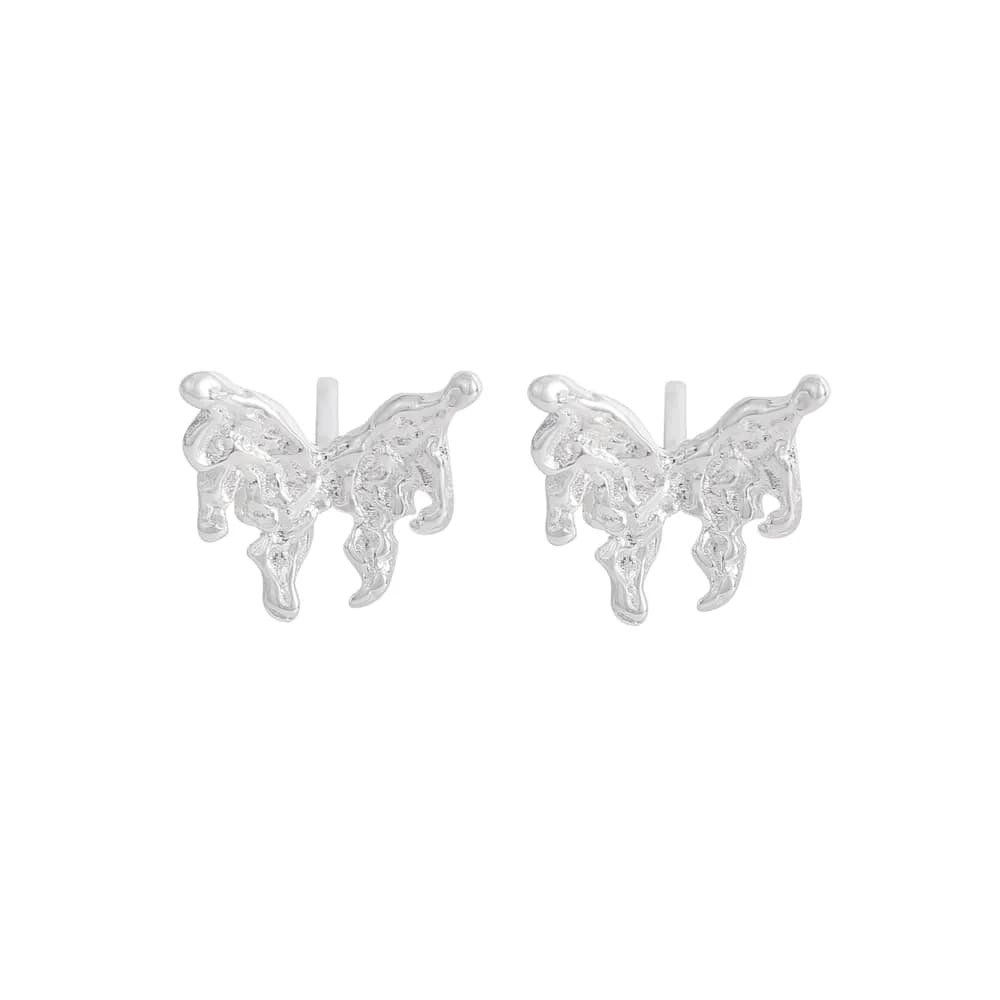 Organic Butterfly Earrings in Silver — Sterling silver