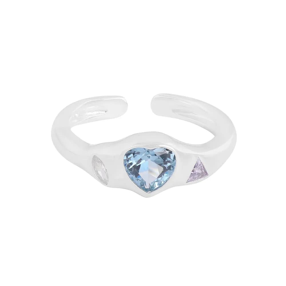 Heart Gem Ring in Silver — Sterling silver