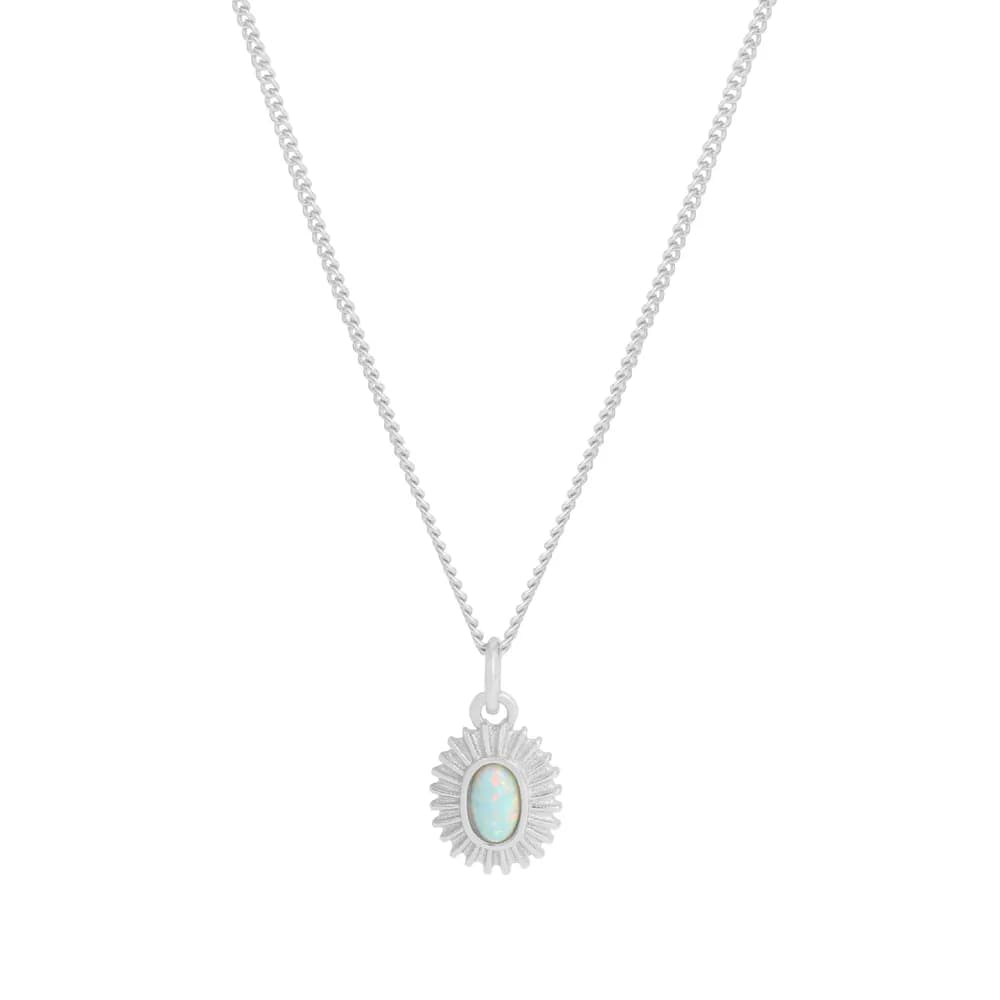 Sunburst Opal Pendant Necklace in Silver — Sterling silver