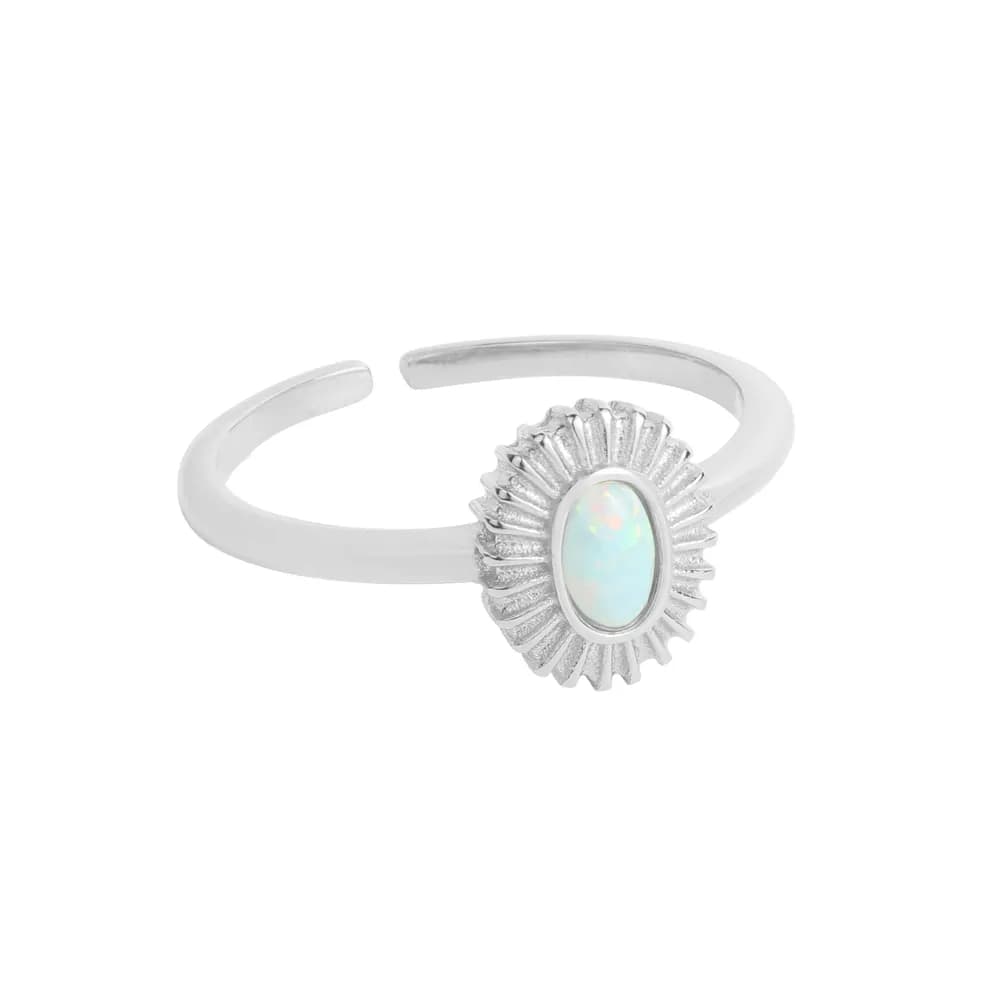 Sunburst Opal Ring in Silver — Sterling silver
