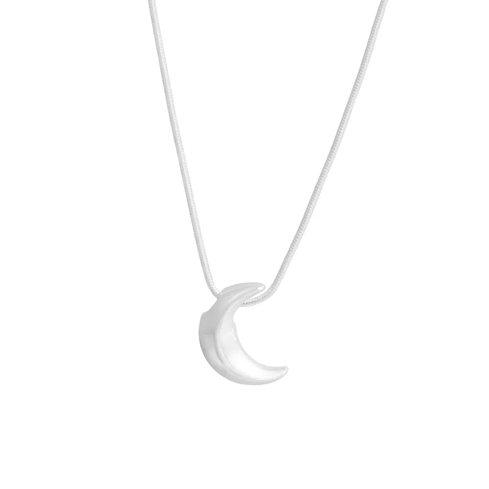 Crescent Moon Pendant in Silver — Sterling silver